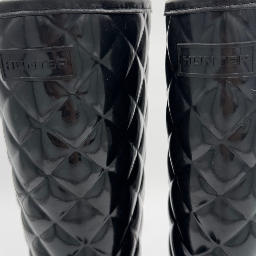 Hunter Quilted Black Women's Rain Boots - Picture 7 of 10